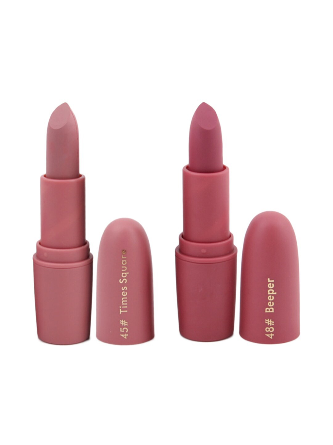 

MISS ROSE Professional Make-Up Set of 2 Matte Lipsticks - Times Square 45 & Beeper 48, Peach