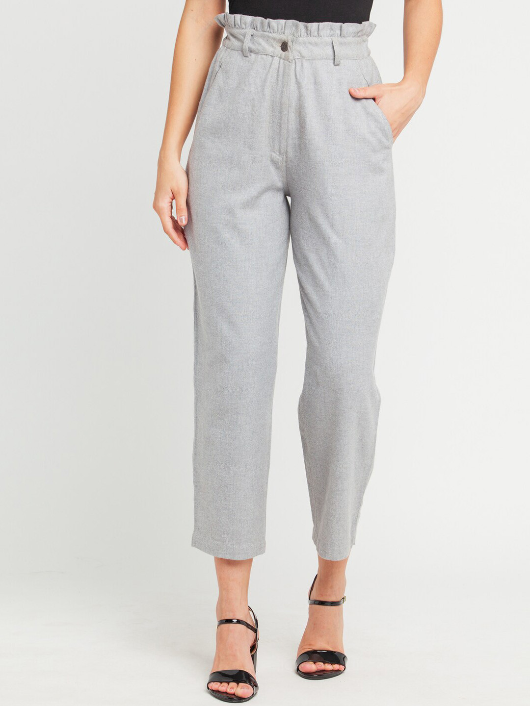 

Zink London Women Grey Regular Fit Trousers