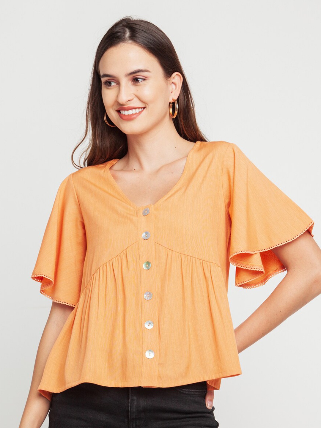 

Zink London Peach-Coloured Top