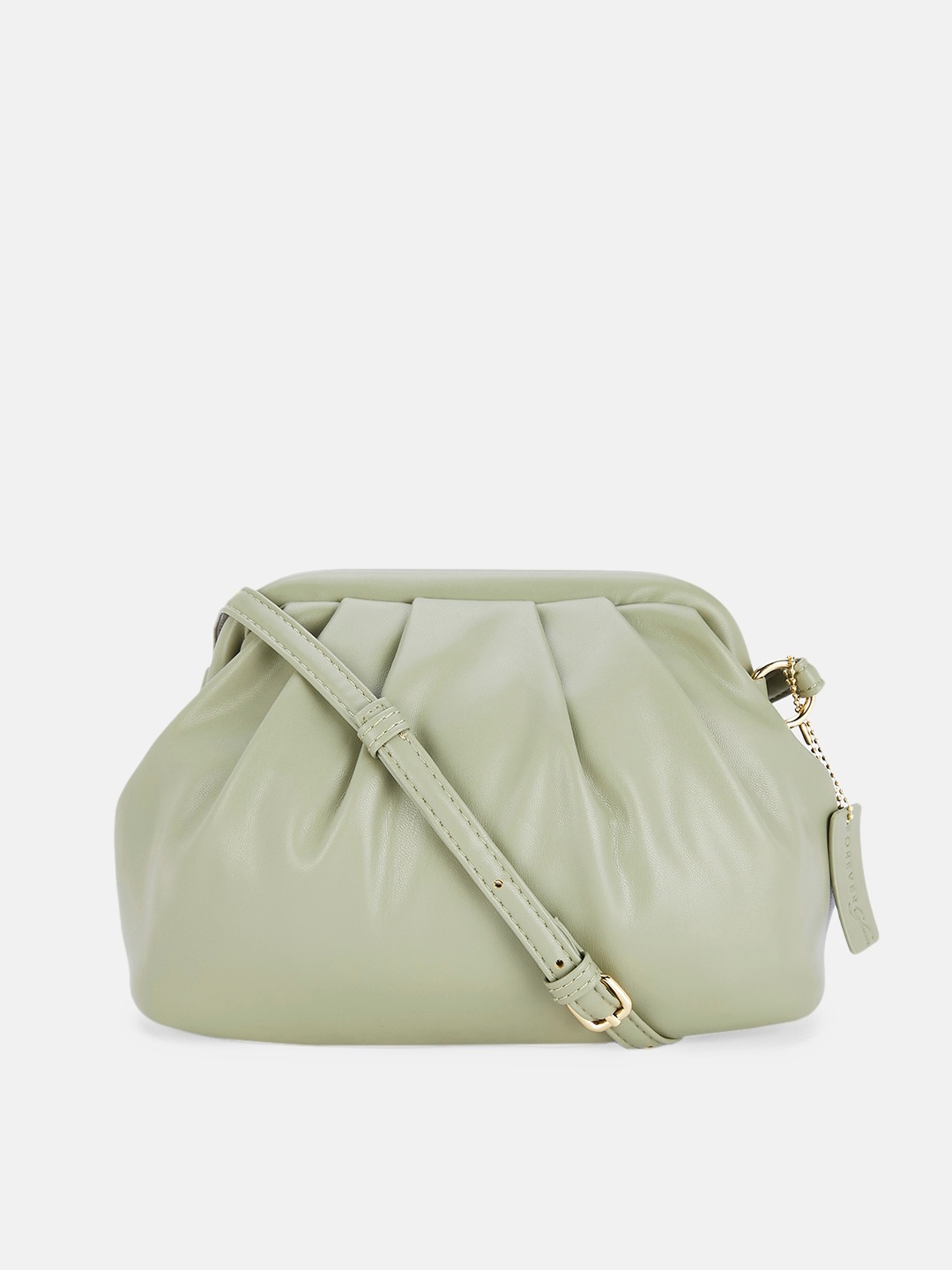 

Forever Glam by Pantaloons Green Textured Structured Sling Bag