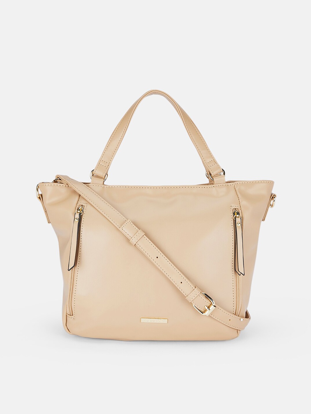 

Forever Glam by Pantaloons Beige Oversized Structured Handheld Bag