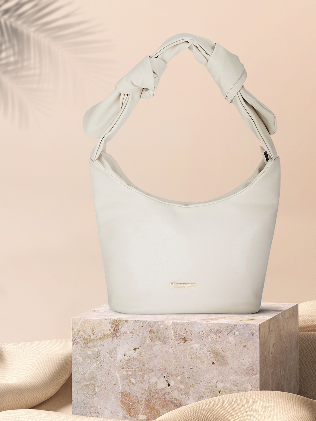 

Forever Glam by Pantaloons Off White Oversized Structured Hobo Bag