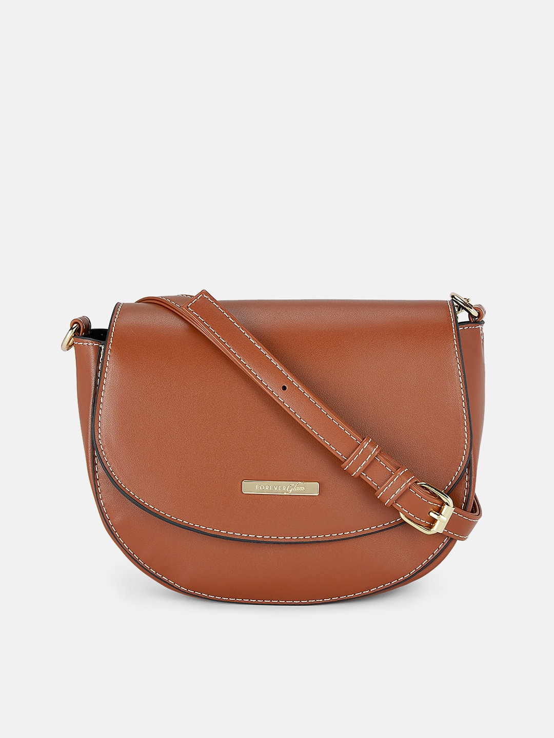 

Forever Glam by Pantaloons Tan Half Moon Sling Bag