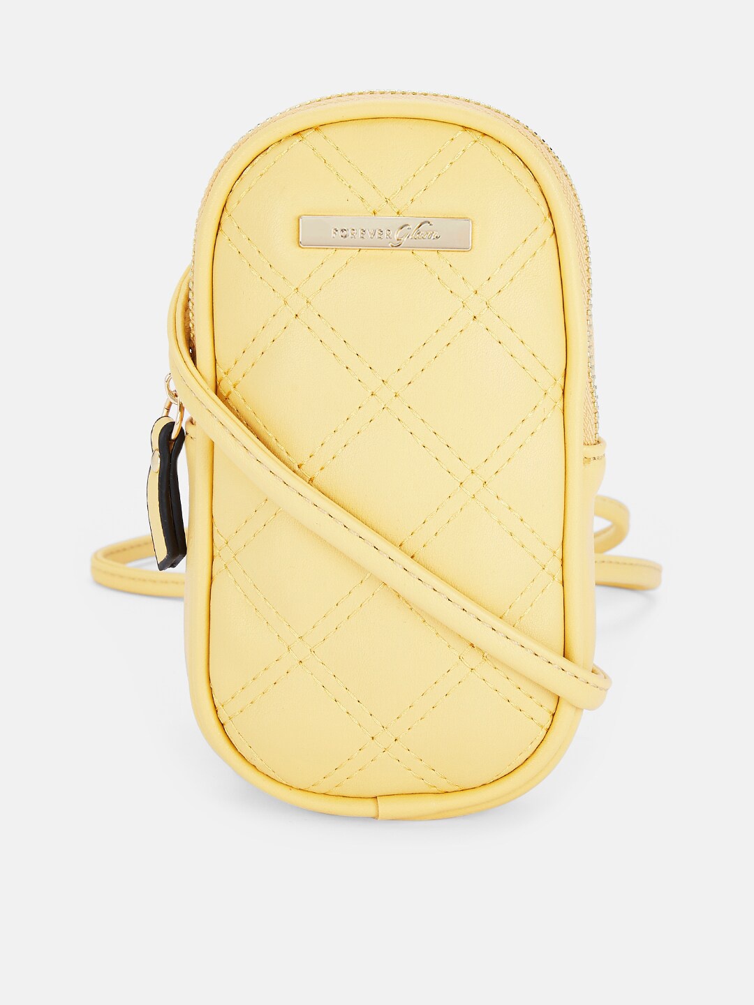 

Forever Glam by Pantaloons Yellow Quilted Sling Bag