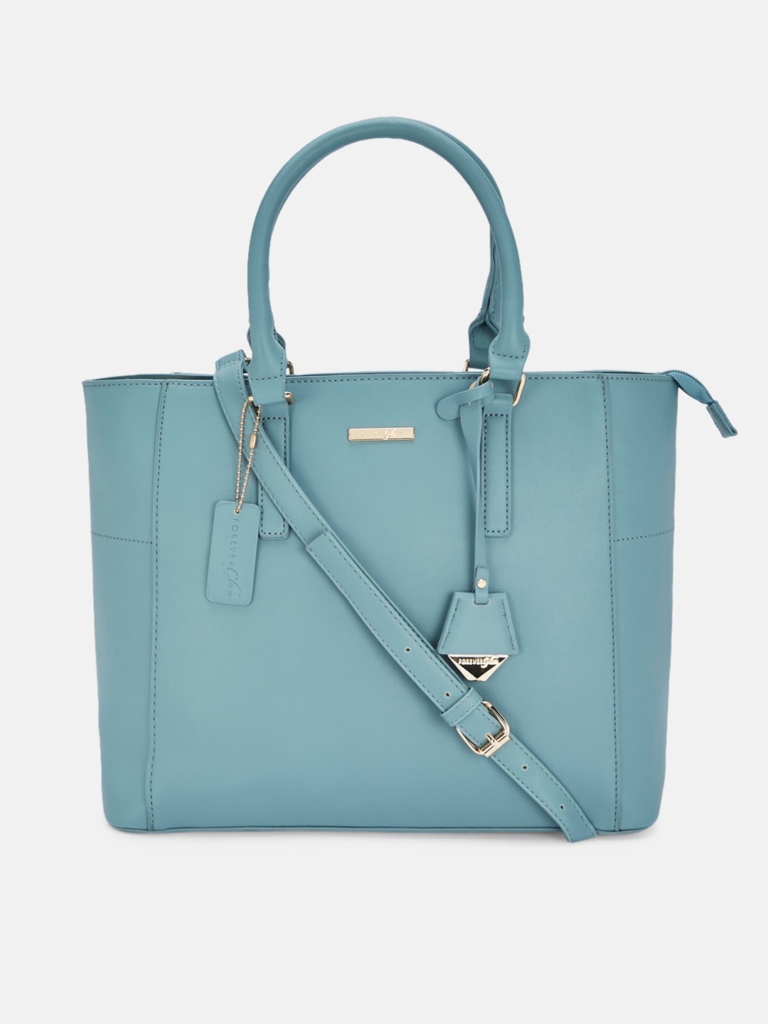 

Forever Glam by Pantaloons Turquoise Blue Structured Handheld Bag