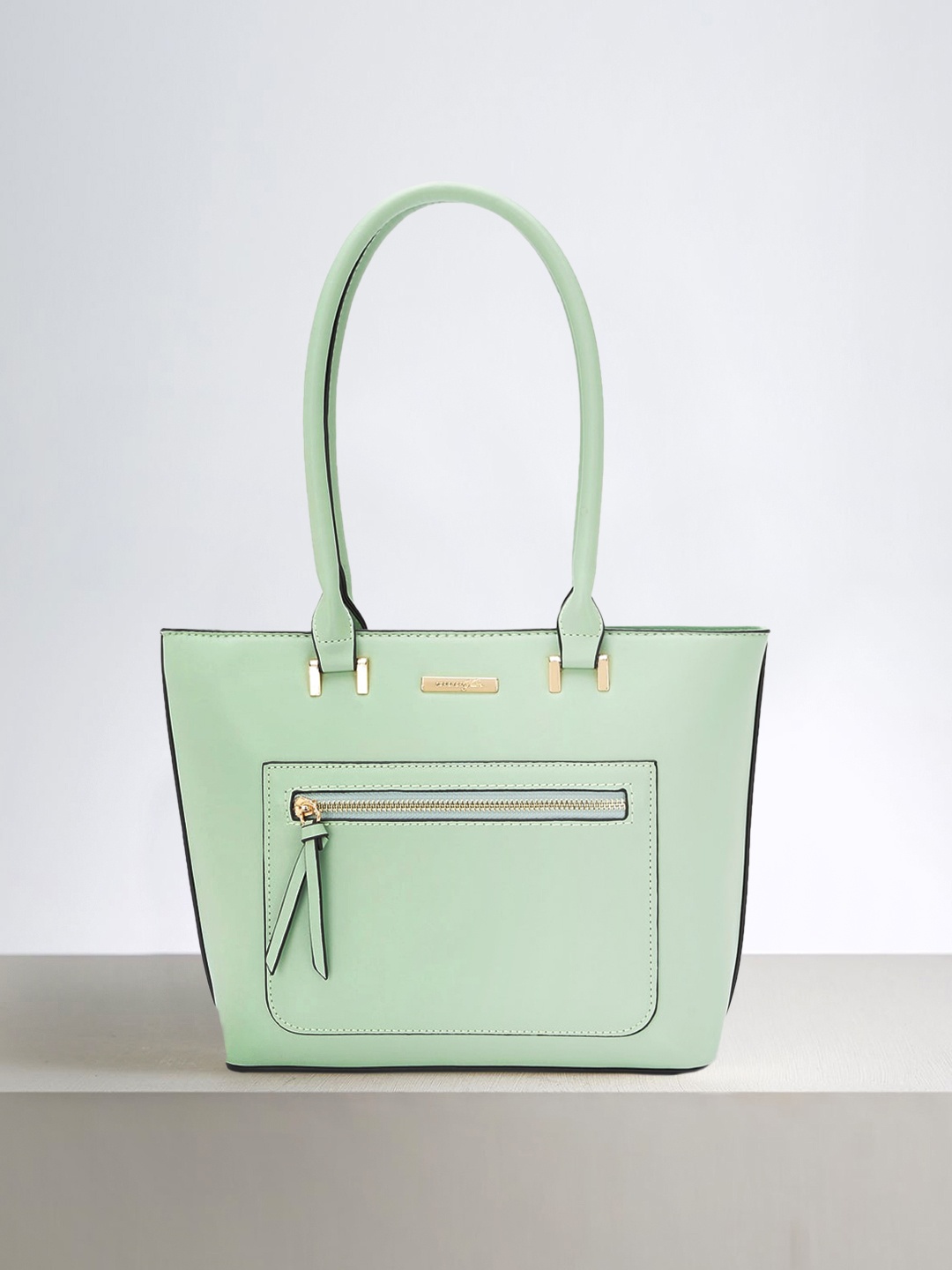 

Forever Glam by Pantaloons Mint Green Structured Shoulder Bag