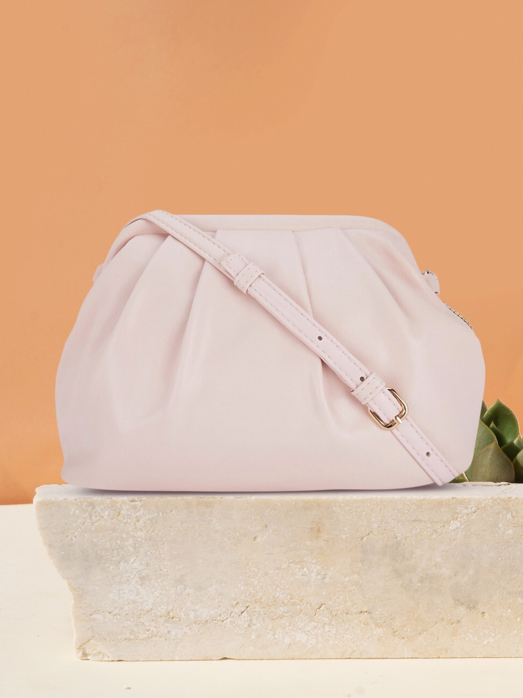 

Forever Glam by Pantaloons Pink Structured Sling Bag