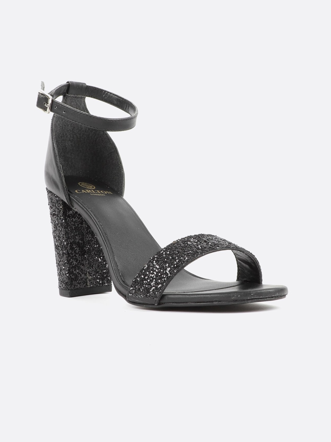 

Carlton London Women Black Embellished Block Heels