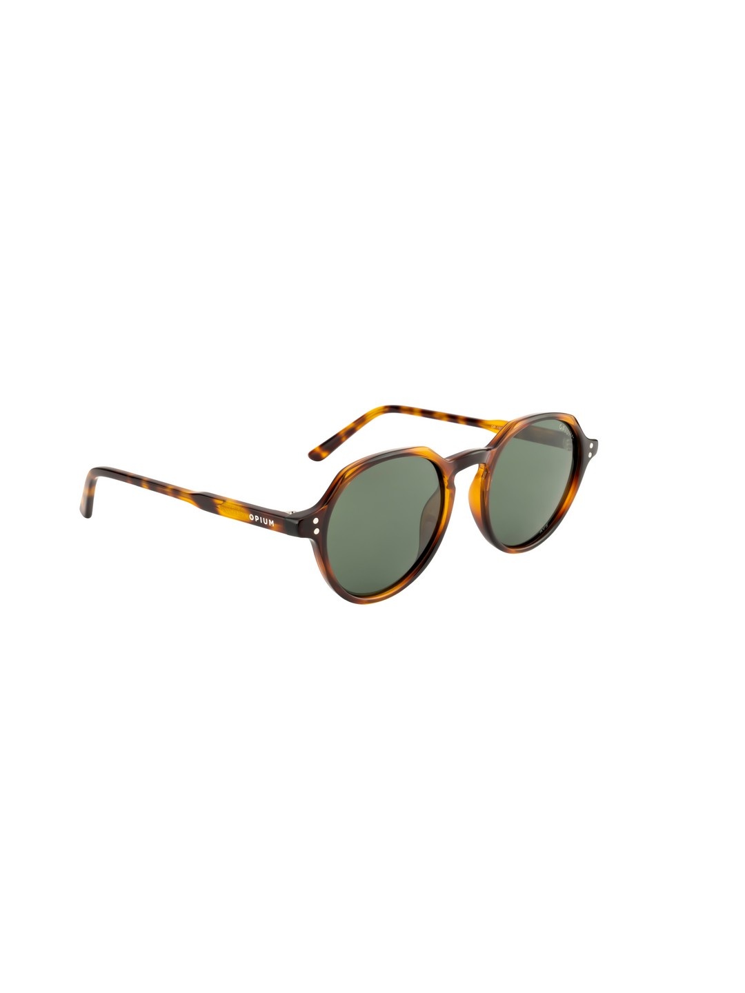 

OPIUM Unisex Green Lens & Brown Round Sunglasses Polarised UV Protected Lens OP-1909-C02