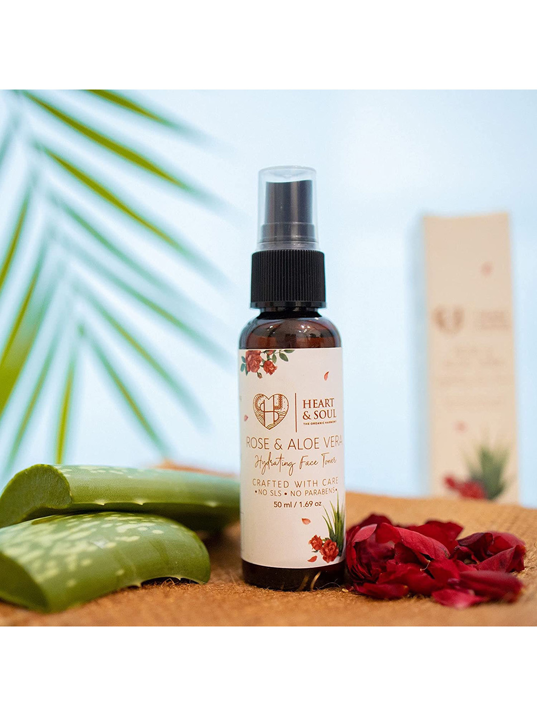 

HEART AND SOUL Rose & Aloe Vera Hydrating Vegan Face Toner - 50 ml, Beige