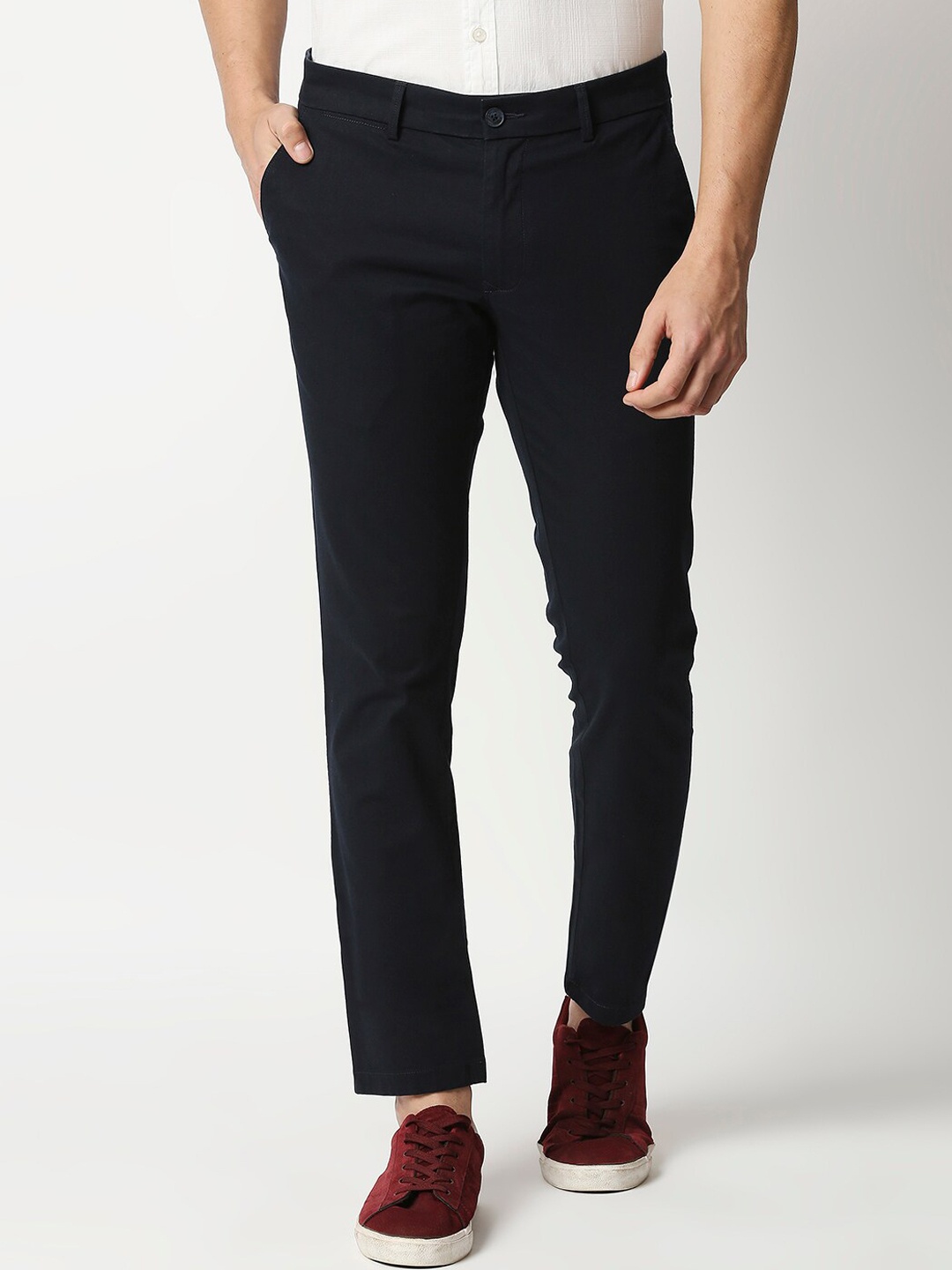 

Basics Men Navy Blue Slim Fit Trousers