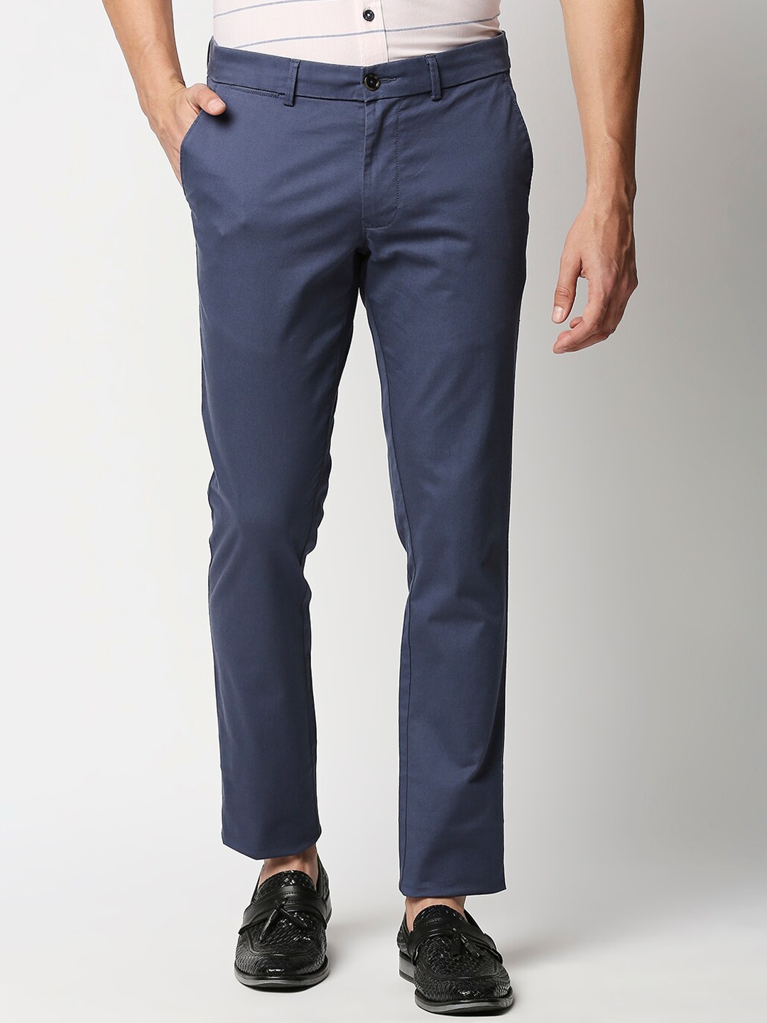 

Basics Men Blue Tapered Fit Trousers