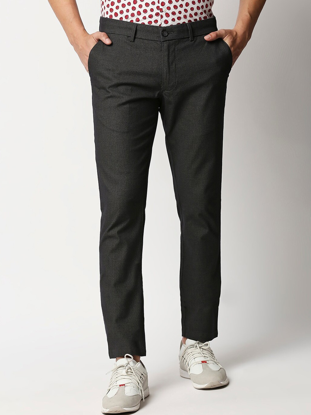 

Basics Men Black Tapered Fit Trousers