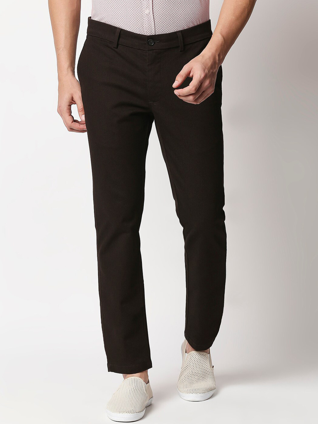

Basics Men Coffee Brown Tapered Fit Trousers