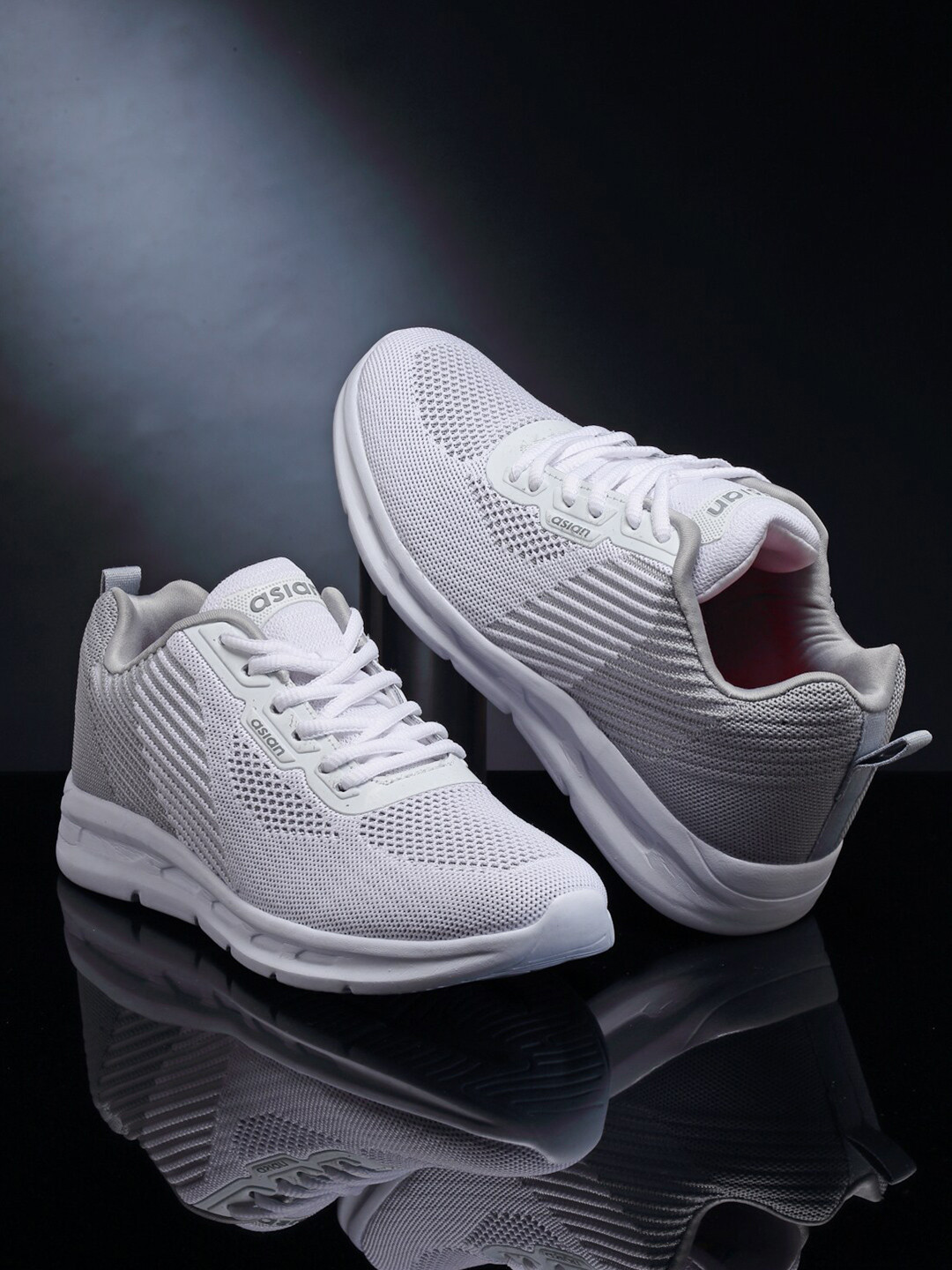 

ASIAN Men White Mesh Running Non-Marking Shoes
