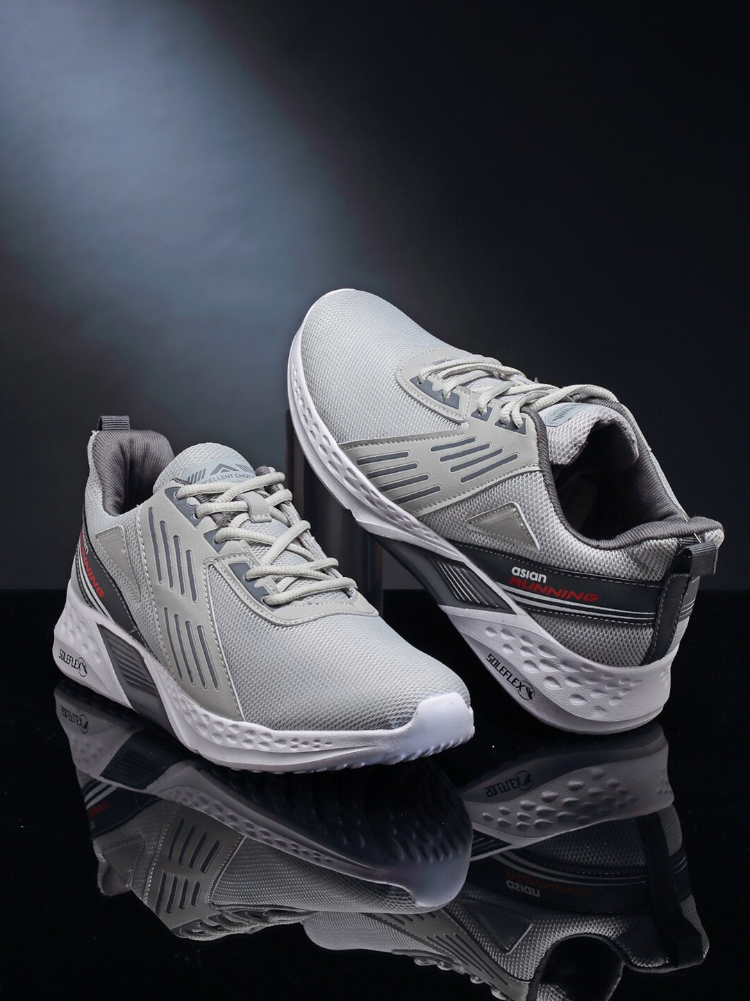 

ASIAN Men Grey Mesh Running Non-Marking Shoes