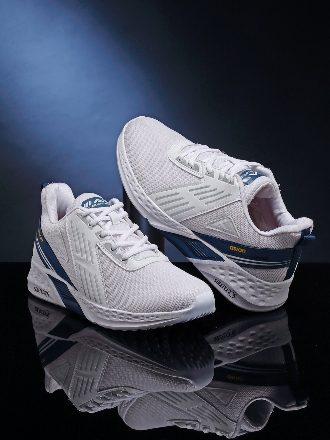 

ASIAN Men White Mesh Running Non-Marking Shoes