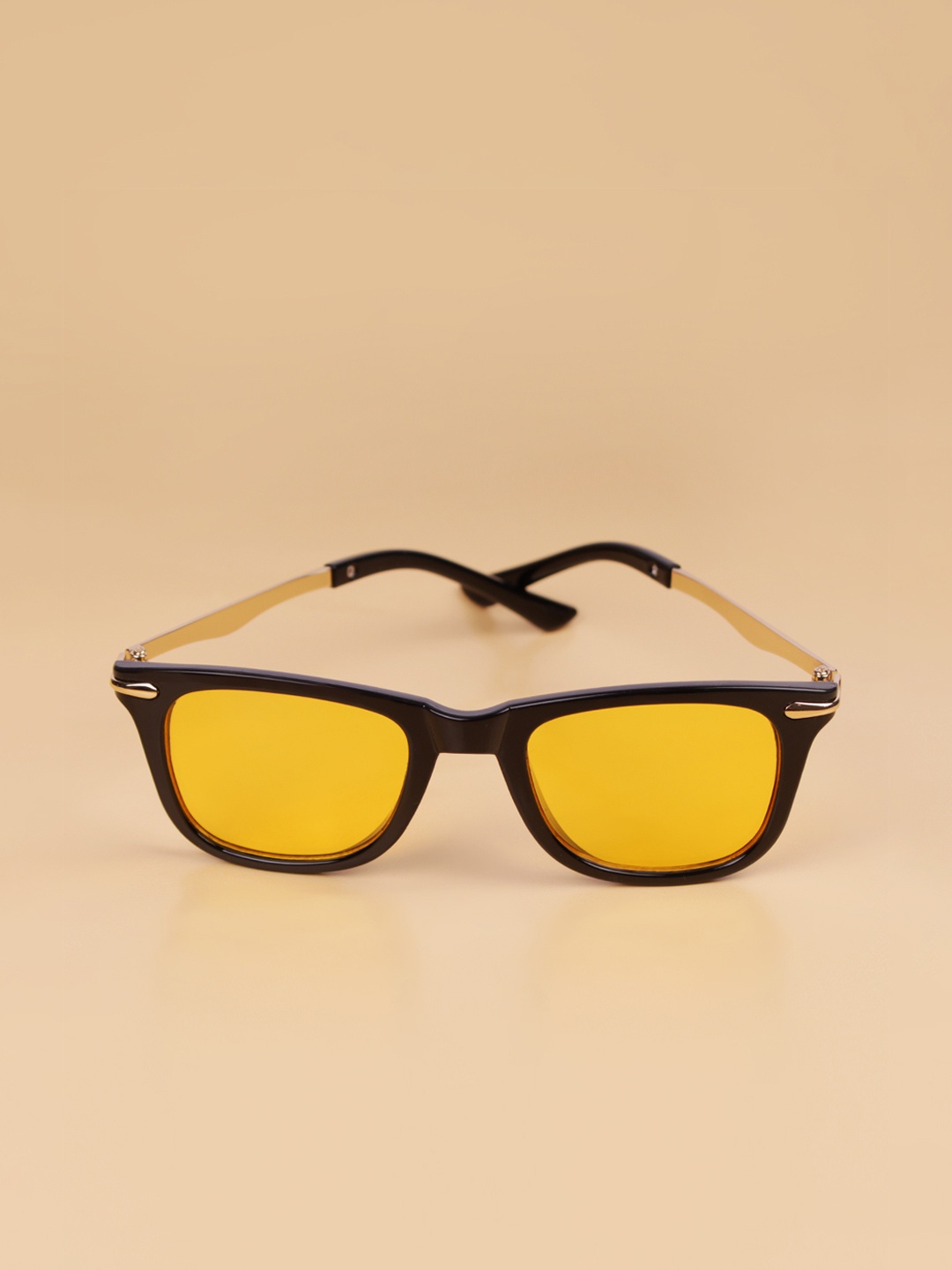 

DukieKooky Unisex Kids Yellow & Black Wayfarer Sunglasses With UV Protected Lens