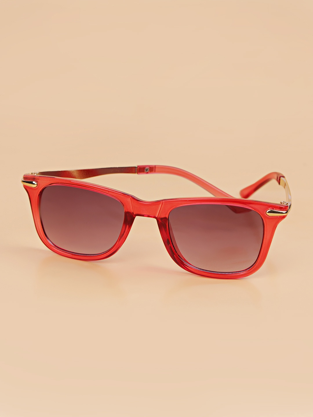 

DukieKooky Unisex Kids Purple & Red Square Sunglasses With UV Protected Lens