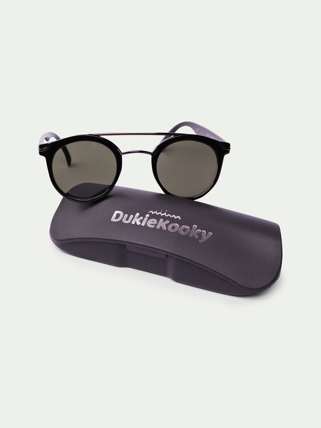 

DukieKooky Unisex Kids Grey & Black Round Sunglasses With UV Protected Lens