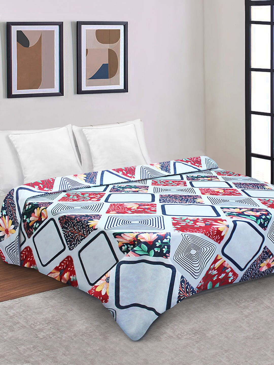 

Good Homes by Home Candy Blue Printed Zipper Duvet Cover