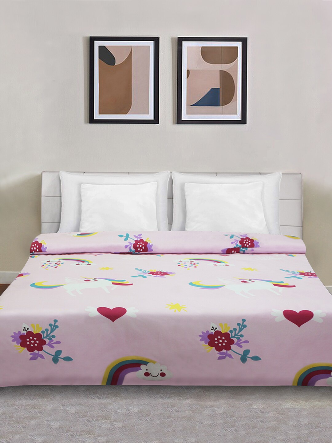 

Good Homes by Home Candy Pink & White Printed Zipper Duvet Cover