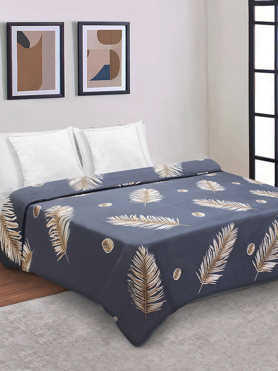

Good Homes by Home Candy Grey & Brown Printed Zipper Duvet Cover