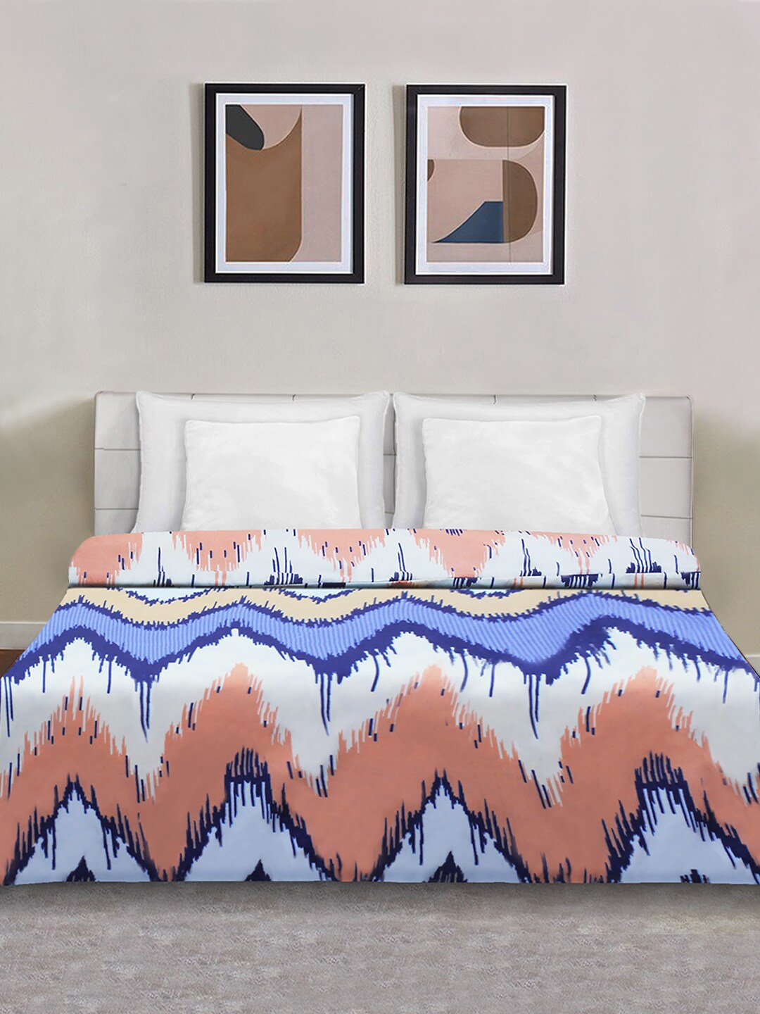 

Good Homes by Home Candy White & Blue Printed Zipper Duvet Cover