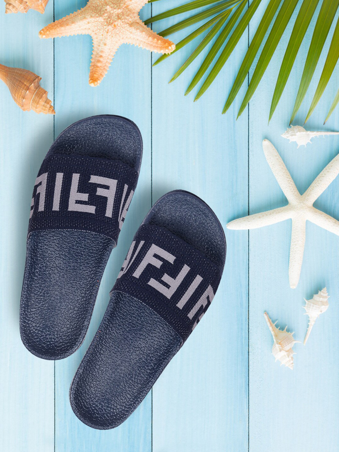 

Longwalk Women Navy Blue Printed Sliders