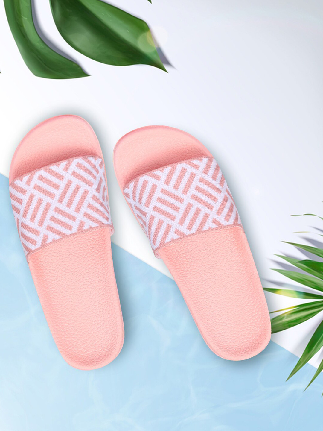 

Longwalk Women Pink & White Printed Sliders