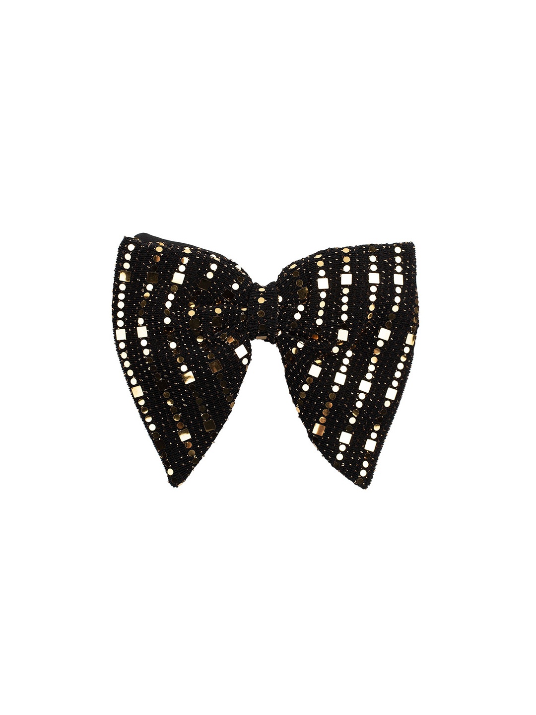 

The Tie Hub Men Gold-Toned & Black Embellished Butterfly Bow Tie