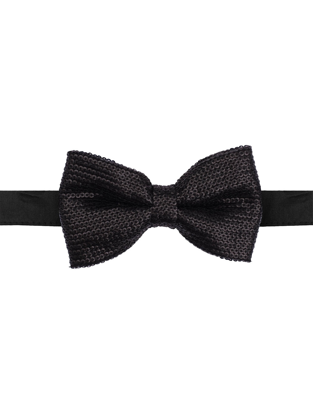 

The Tie Hub Men Black Solid Silk Bow Tie