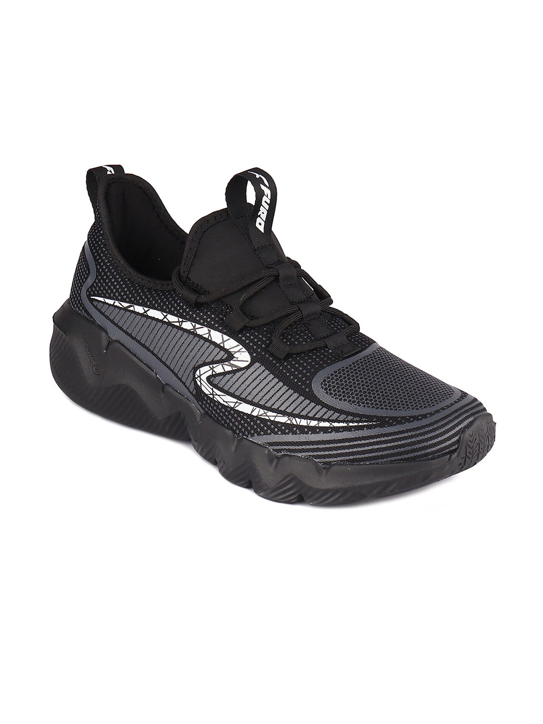 

FURO by Red Chief Men Black Mesh Walking Non-Marking Shoes