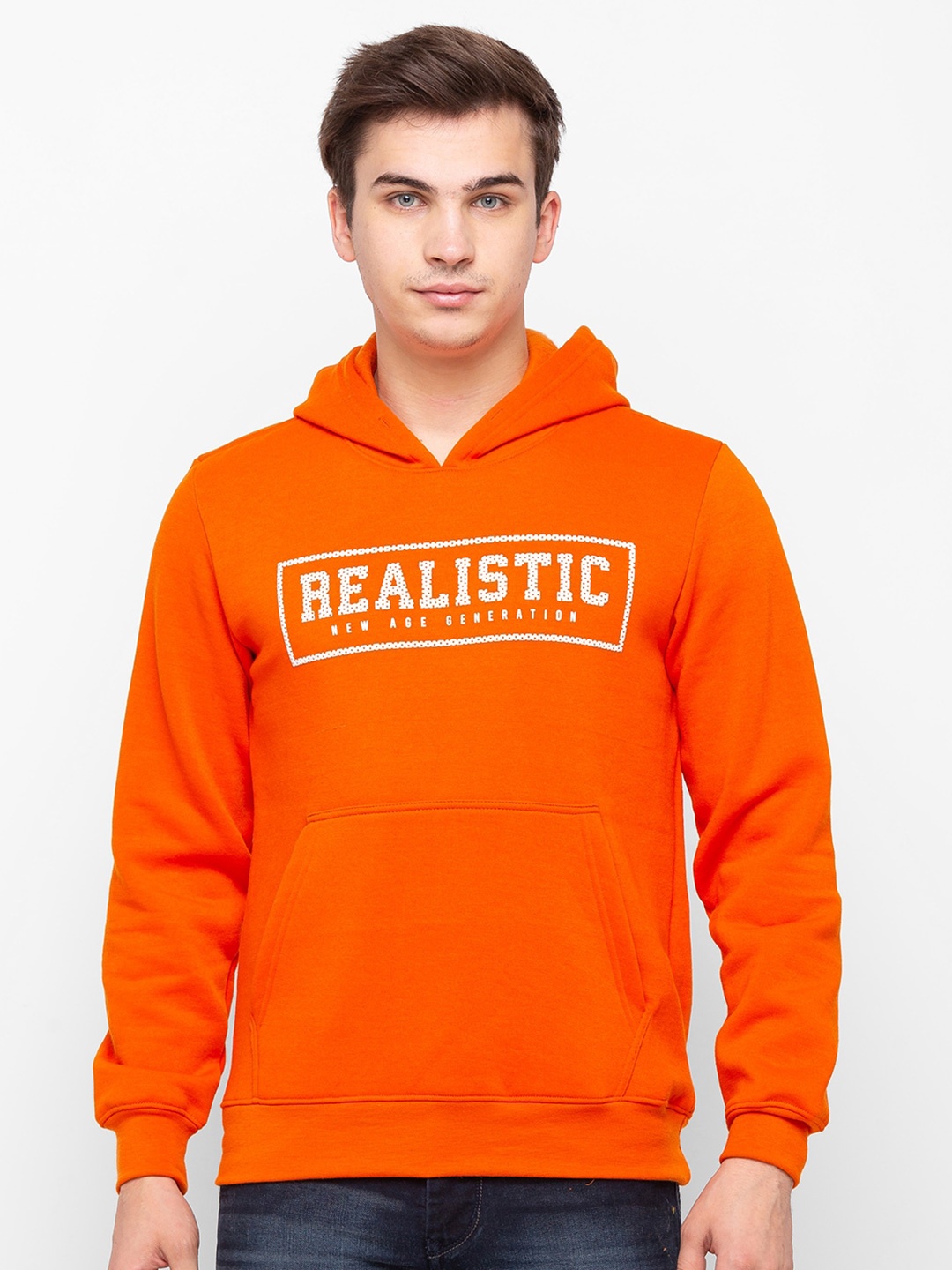 

Globus Men Rust Printed Hooded Sweatshirt