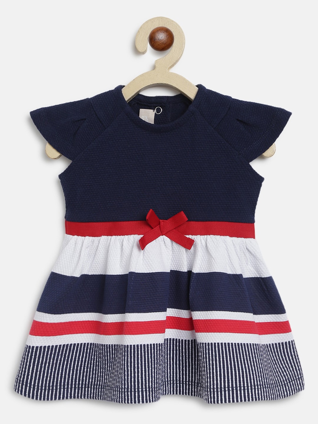 

Chicco Navy Blue & White Striped Dress