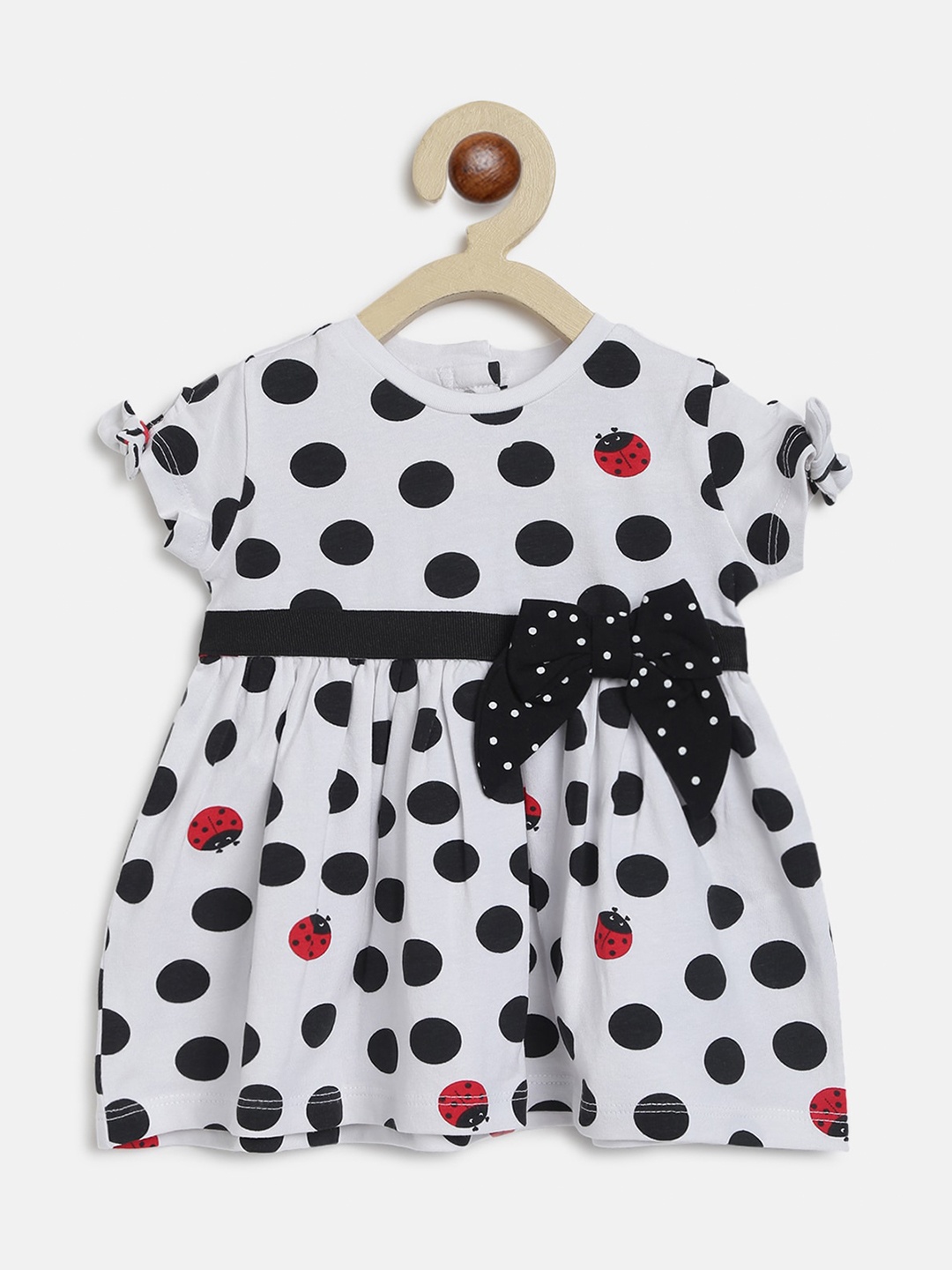 

Chicco Kids Girls White & Black Flared Bow Dress