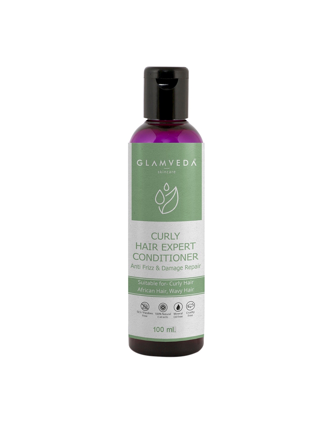 

GLAMVEDA Anti-Frizz & Damage Repair Curly Hair Expert Conditioner - 100 ml, Purple
