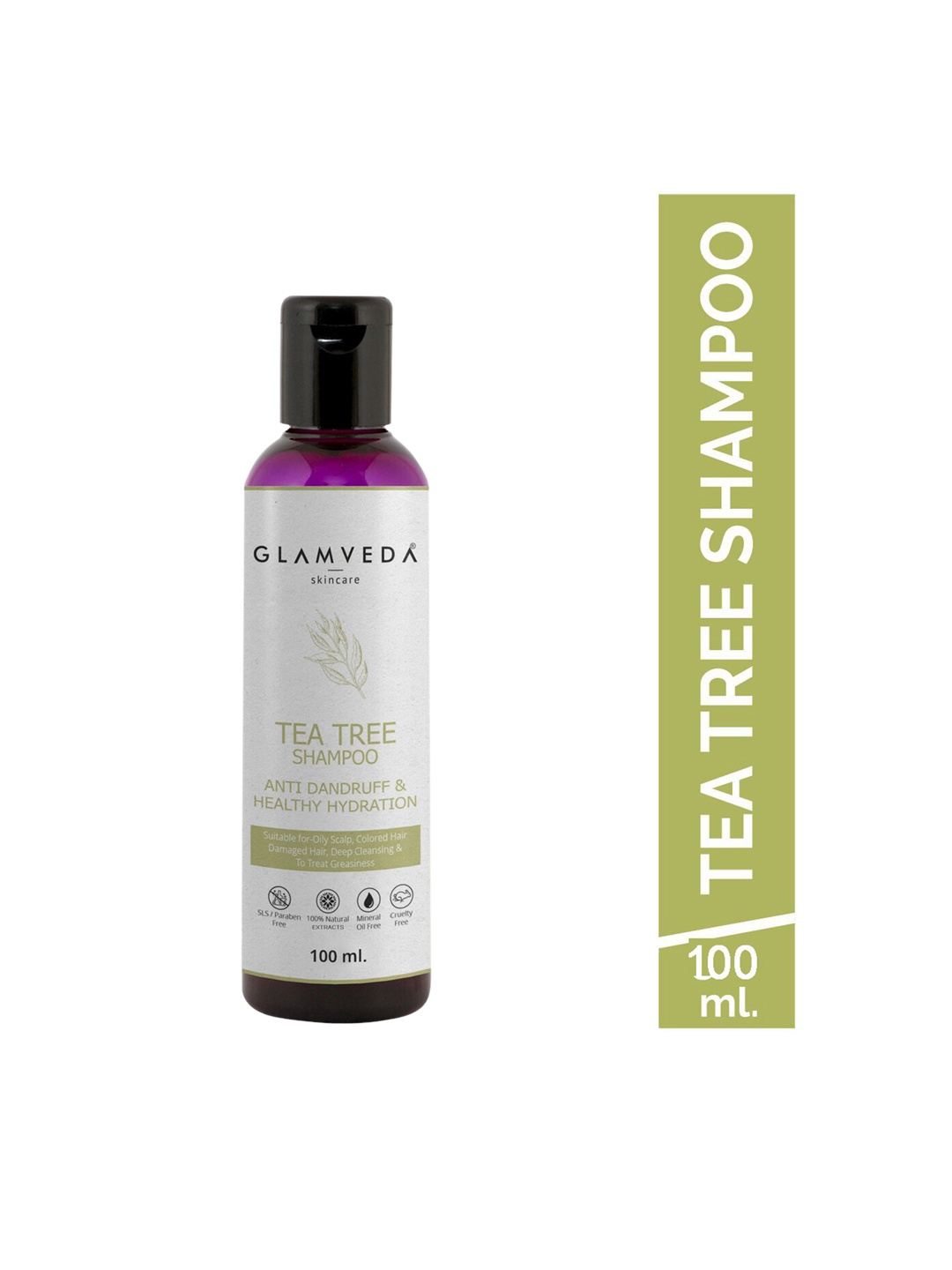 

GLAMVEDA Anti Dandruff & Healthy Hydration Tea Tree Shampoo - 100 ml, White