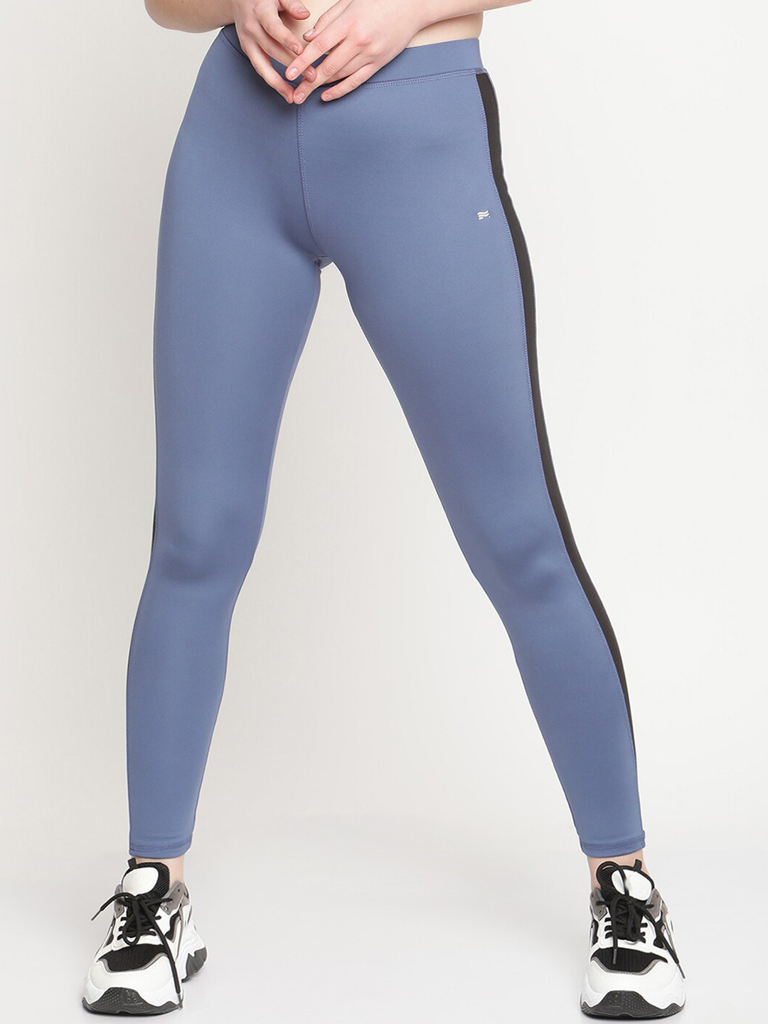 

COASTLAND Women Blue Solid Ankle-Length Tights