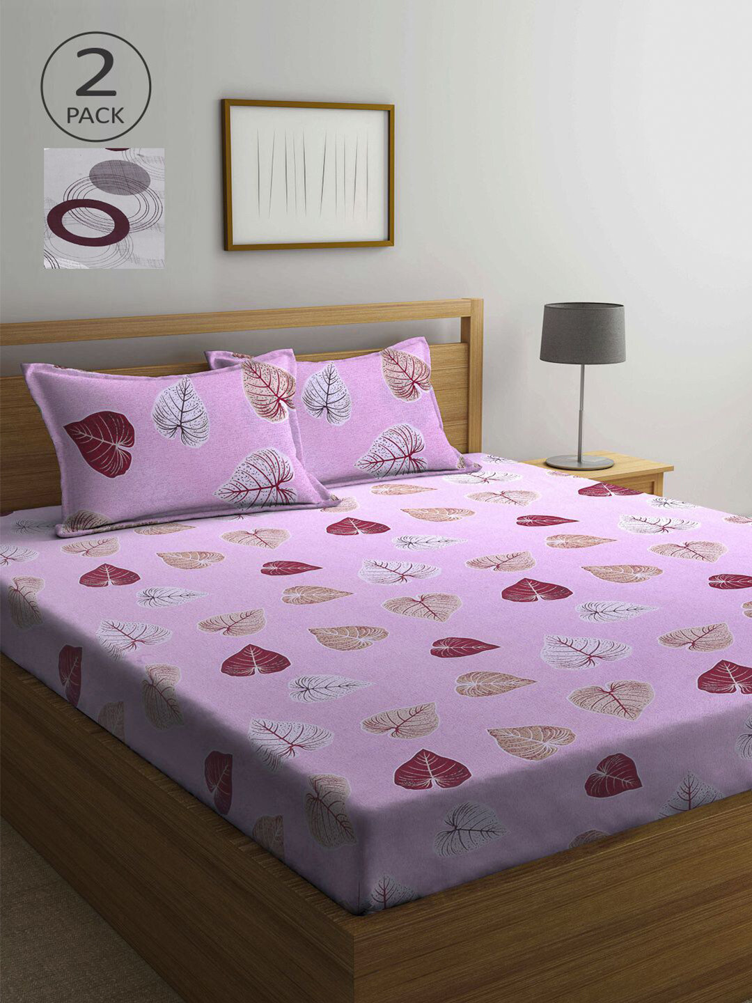 

KLOTTHE Multi Color Floral Printed 210 TC 2 Double Bedsheets with 4 Pillow Covers