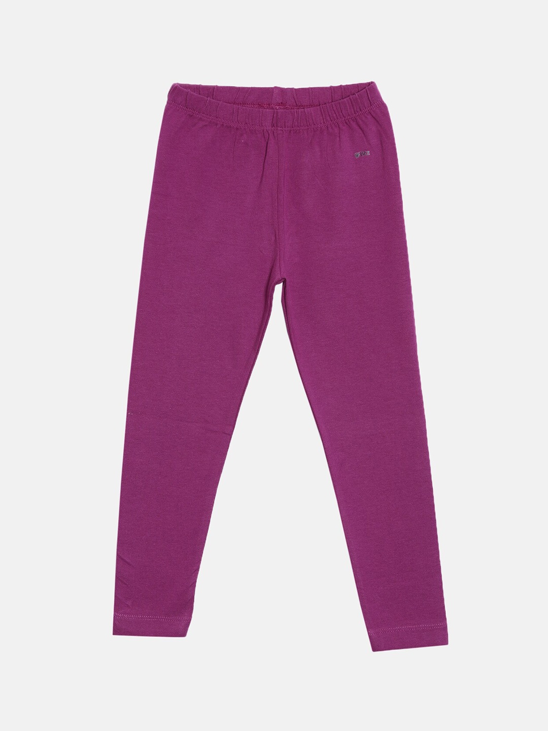 

Bitz Girls Violet Solid Organic Cotton Ankle-Length Leggings