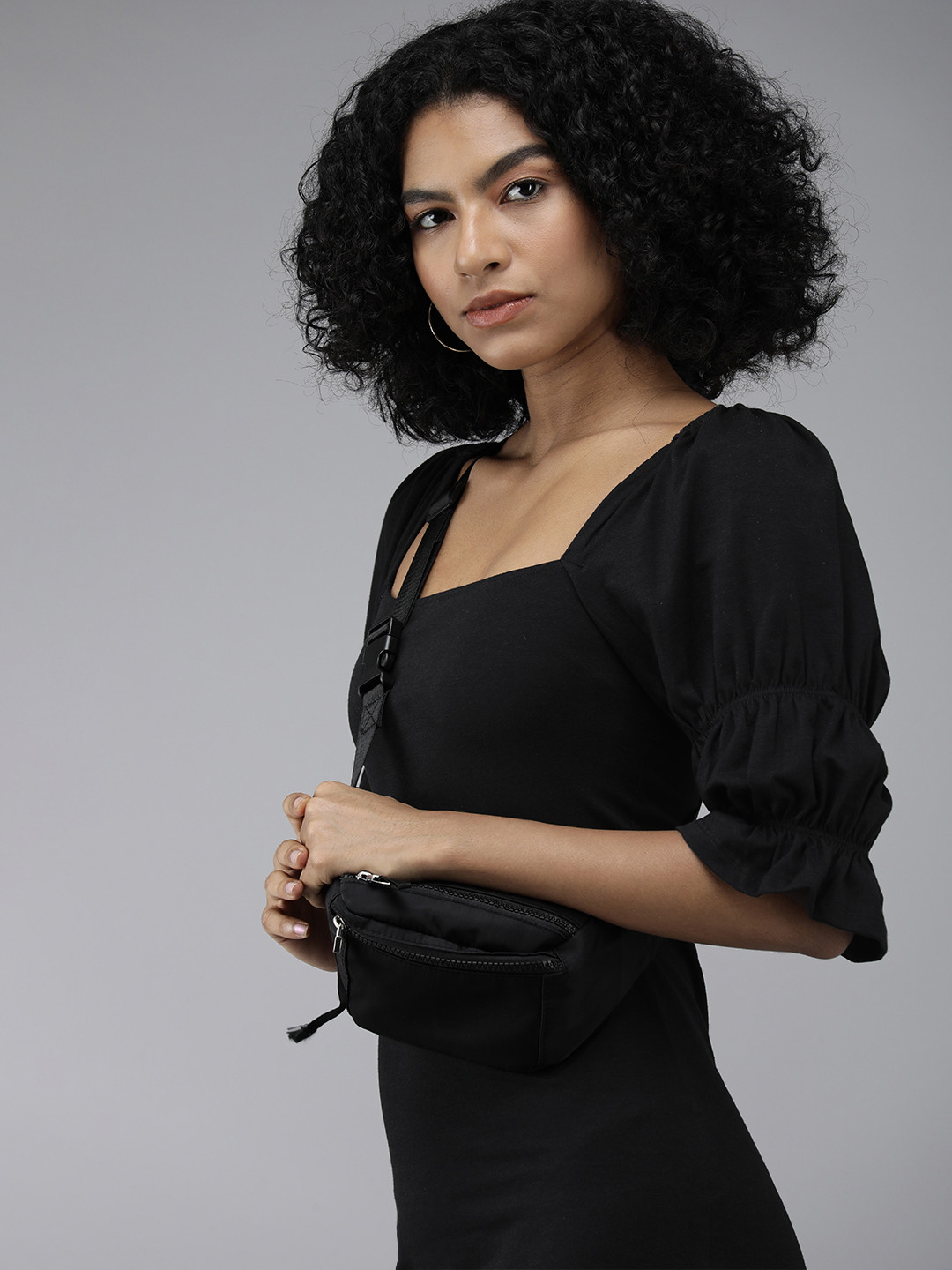 

The Roadster Lifestyle Co Women Black Solid Bodycon Dress