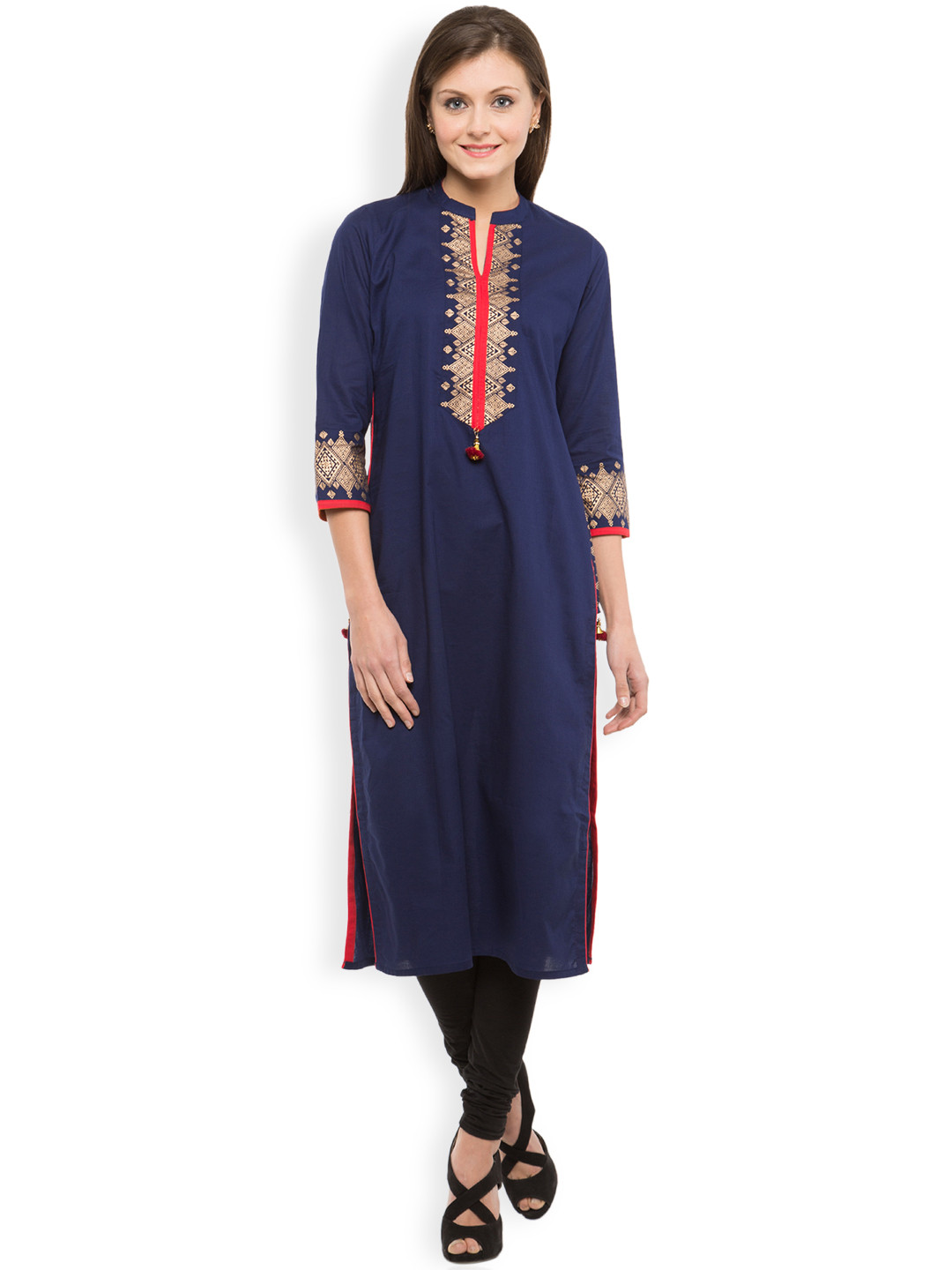 

Vishudh Women Navy Kurta, Navy blue