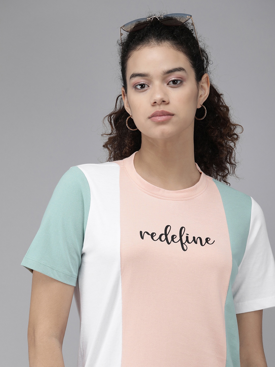 

Roadster Pink & White Colourblocked T-shirt Dress