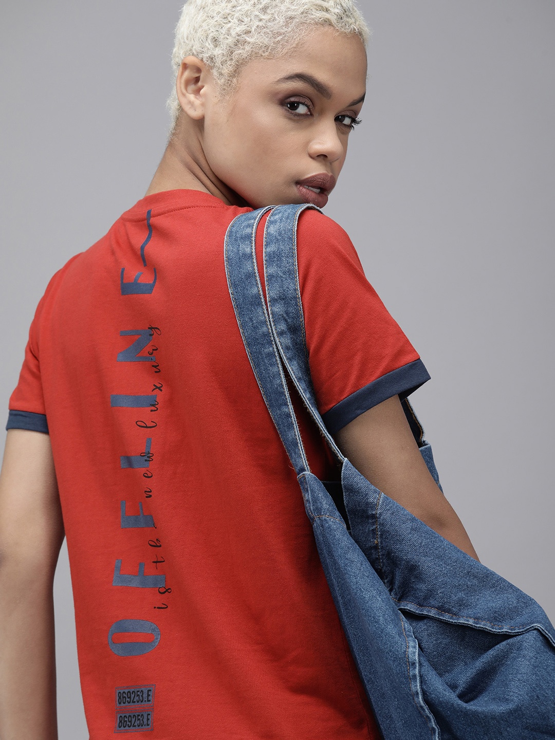 

Roadster Women Rust Red Typography Printed Casual T-shirt