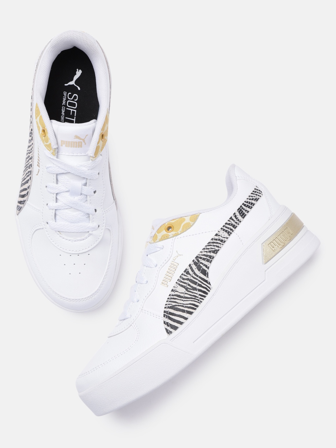 

Puma Women White Skye Wedge Safari Sneakers