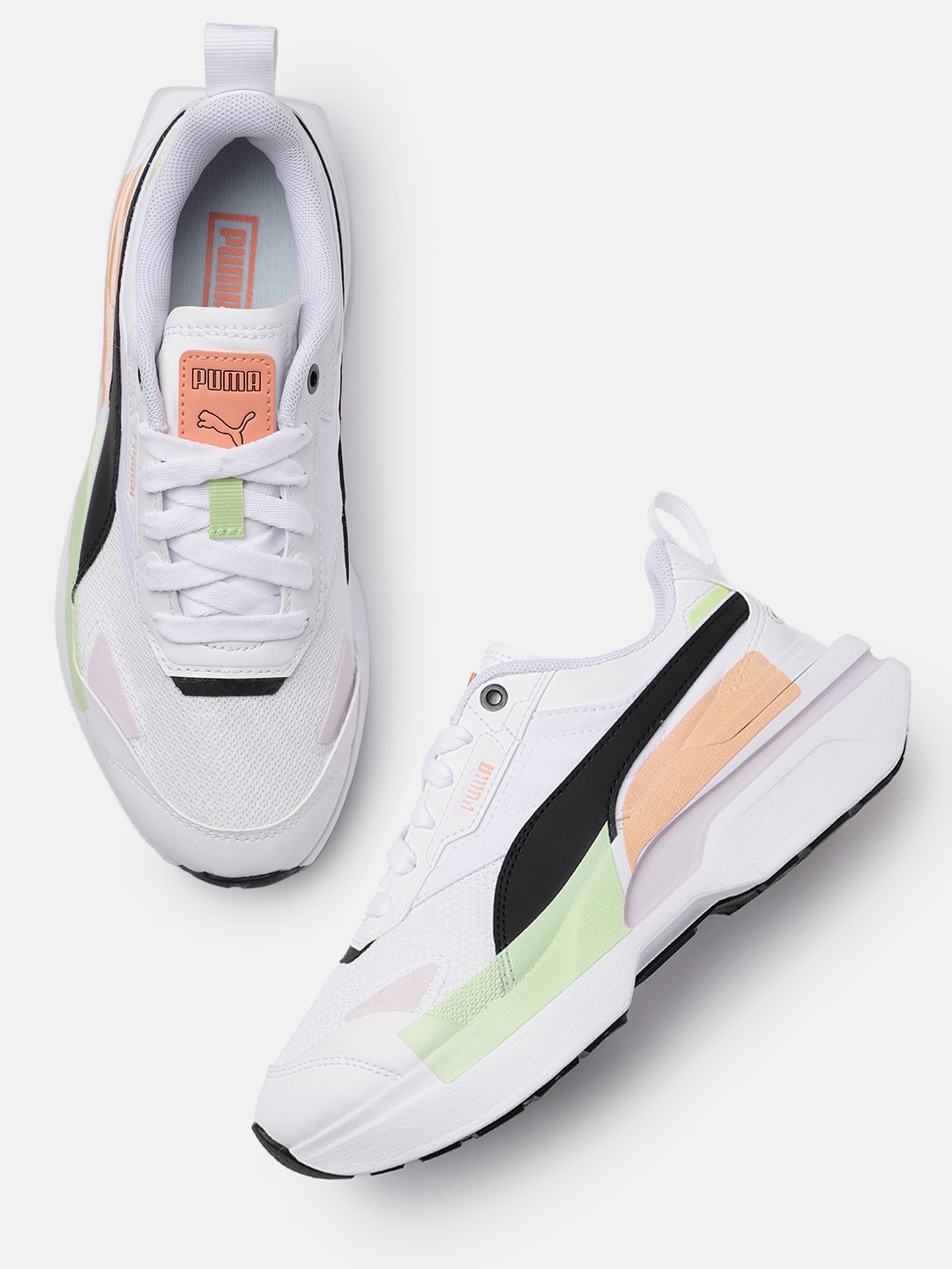 

Puma Women White Kosmo Rider MIS Leather Sneakers