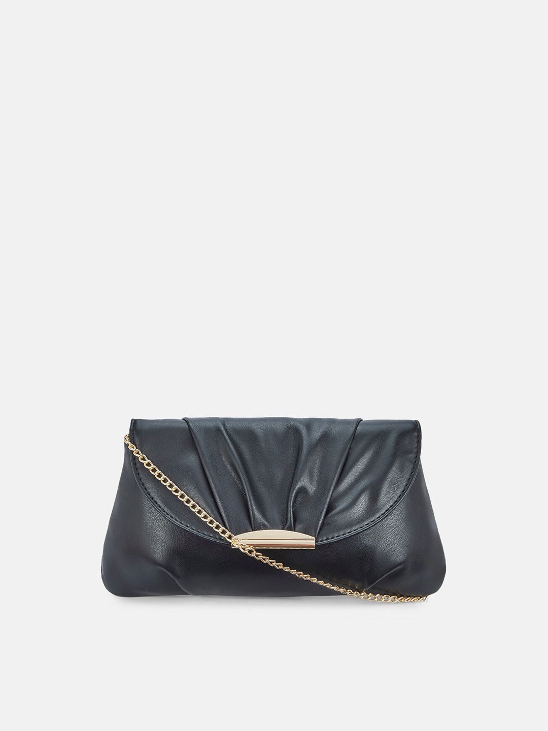 

Forever Glam by Pantaloons Black Textured Envelope Clutch