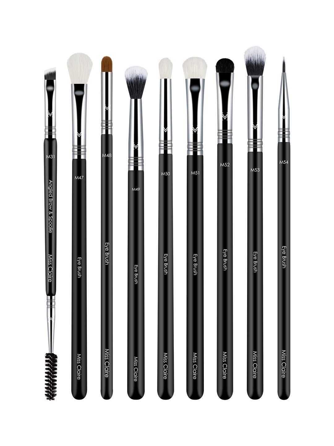 

Miss Claire Eye Essential Series - 9 Brush Set, Silver