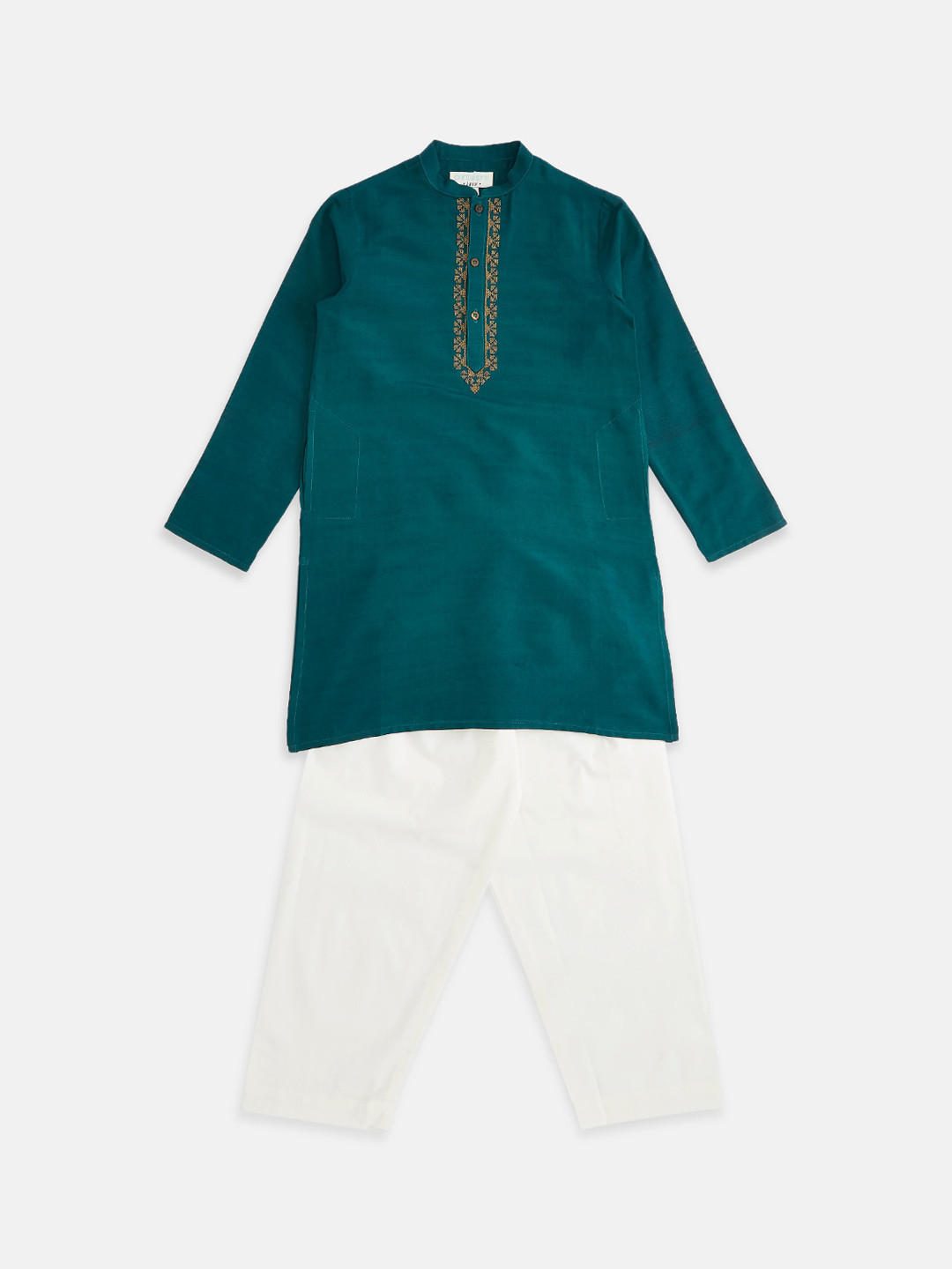 

indus route by Pantaloons Boys Teal Kurta with Pyjama
